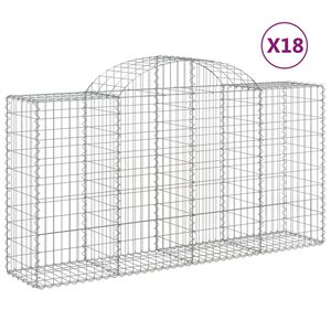 vidaXL Obl&uacute;kov&eacute; gabi&oacute;nov&eacute; ko&scaron;e 18 ks 200x50x100/120cm pozinkov. železo