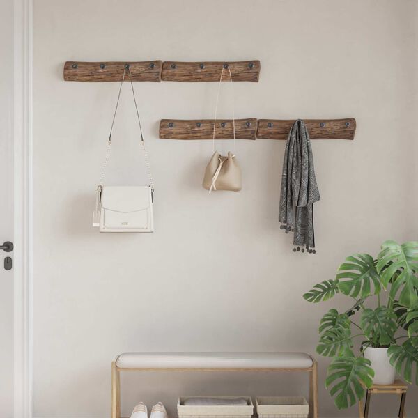 vidaXL Ve&scaron;iak Hned&aacute; 50 x 8 x 12 cm Mas&iacute;vne obnoven&eacute; drevo