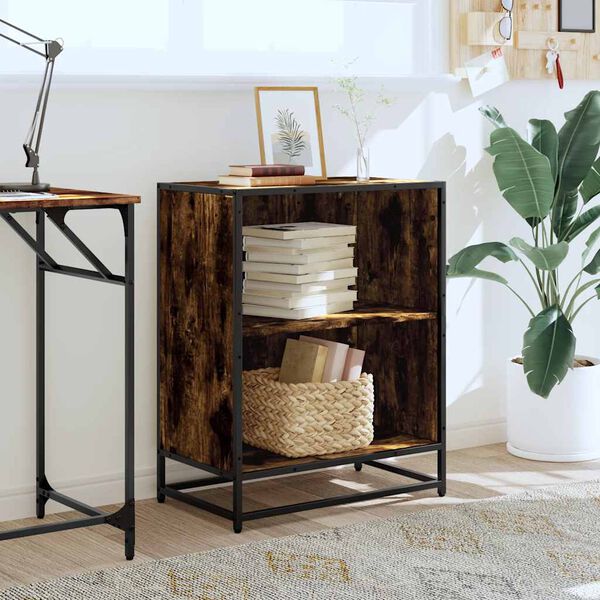 vidaXL Knižnica, tmavý dub 60x35x76 cm, kompozitné drevo