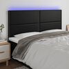 vidaXL Čelo postele s LED čierne 160x5x118/128 cm umelá koža