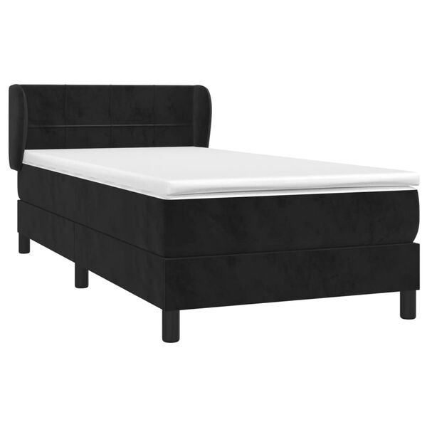 vidaXL Posteľn&yacute; r&aacute;m boxspring s matracom čierny 90x190 cm zamat