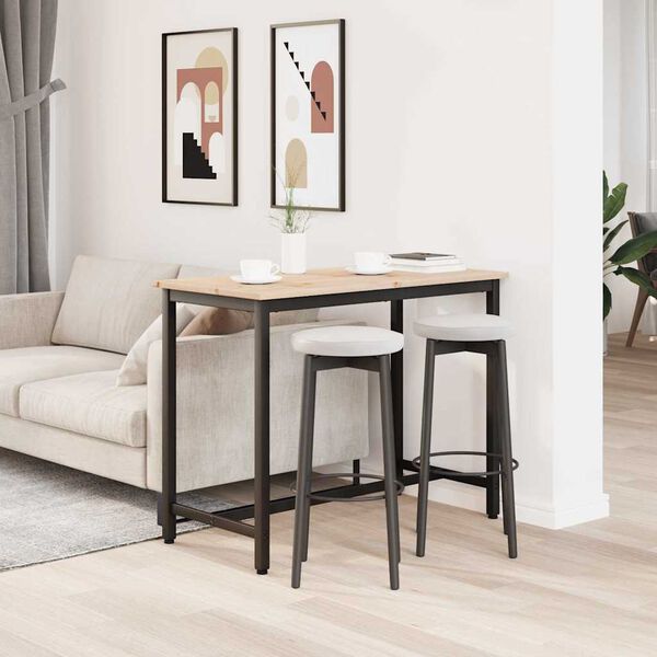 vidaXL st&ocirc;l Pr&iacute;rodn&aacute; 100 x 50 x 77 cm Inžinierske drevo a oceľ