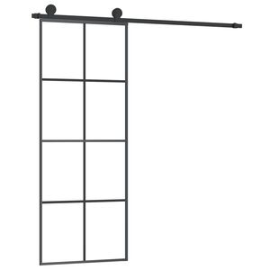 vidaXL Posuvn&eacute; dvere s kovan&iacute;m 76x205 cm ESG sklo a hlin&iacute;k