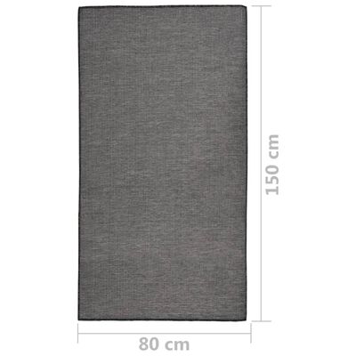 vidaXL Vonkajší koberec s plochým tkaním 80x150 cm sivý