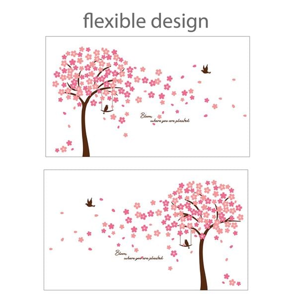 425868 WALPLUS Home Decoration Sticker Cherry Blossom 320x180cm Pink