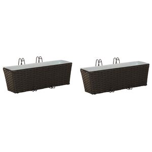 vidaXL Z&aacute;bradlie 2 pcs Čierna 50 x 17 x 17 cm Kov