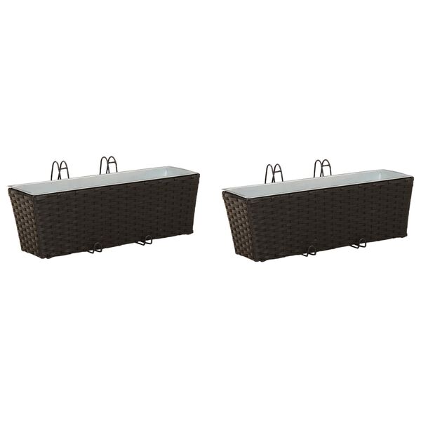 vidaXL Z&aacute;bradlie 2 pcs Čierna 50 x 17 x 17 cm Kov