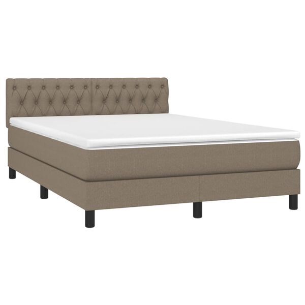 vidaXL Boxspring posteľ s matracom sivohned&yacute; 140x190 cm l&aacute;tka