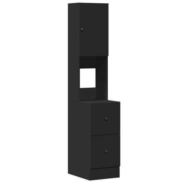 vidaXL Kuchynská skrinka čierna 35x50x180 cm kompozitné drevo