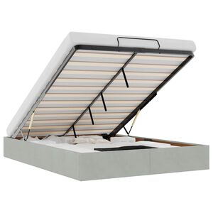 VidaXL Osmansk&yacute; r&aacute;m postele Bez matraca Svetlosiv&aacute; 140x190 cm Zamat