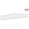 vidaXL Obl&uacute;kov&yacute; gabionov&yacute; k&ocirc;&scaron; 15 ks 400x50x40/60 cm pozinkovan&eacute; železo