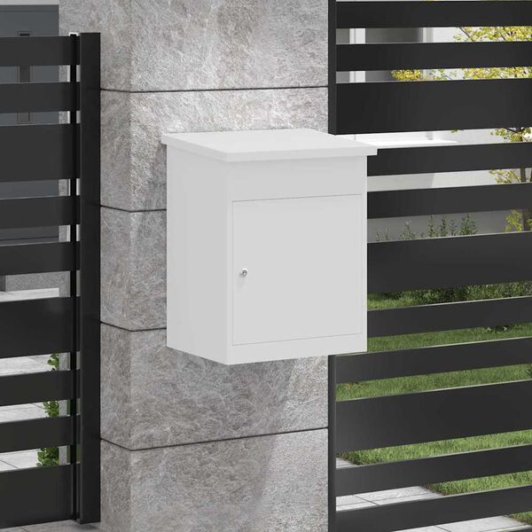 vidaXL Schránka na balíky Biela 44 x 35 x 59 cm Oceľ