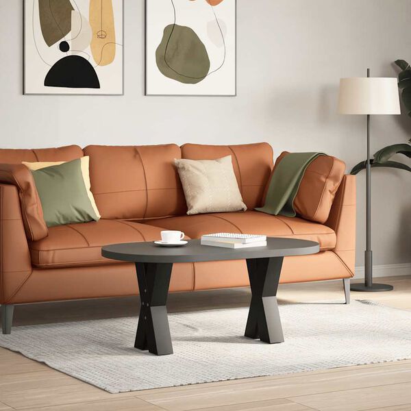 vidaXL Nohy konferenčn&eacute;ho stol&iacute;ka v tvare X, 2 ks, čierne, 38 x (42-43) cm, oceľov&eacute;