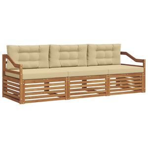 vidaXL Z&aacute;hradn&aacute; s&uacute;prava gaučov s vank&uacute;&scaron;om 3 pcs Pr&iacute;rodn&aacute; a b&eacute;žov&aacute;