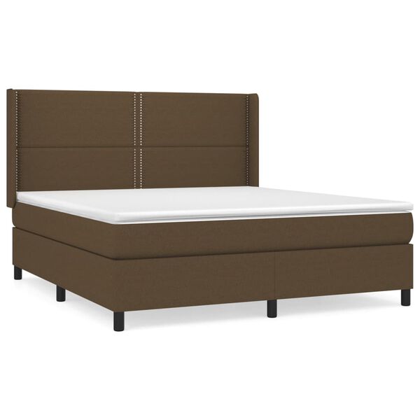 vidaXL Boxspring posteľ s matracom tmavohned&aacute; 160x200 cm l&aacute;tka