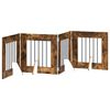 vidaXL Skladacia psia br&aacute;na so stojanmi 4 pcs Dymov&yacute; dub 241 cm
