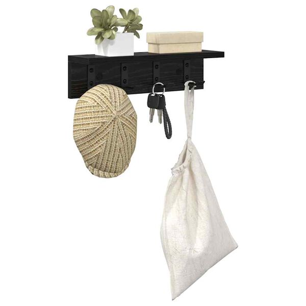 vidaXL Ve&scaron;iak na stenu Čierny dub 40 x 10,5 x 10,5 cm Kompozitn&eacute; drevo