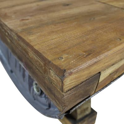 vidaXL Konferenčný stolík z masívneho recyklovaného dreva, 90x50x35 cm