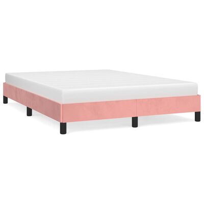 vidaXL Rám postele ružový 140x190 cm zamat