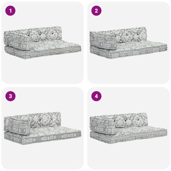 vidaXL Podložka na paletovú sedačku, svetlosivá, látka, patchwork