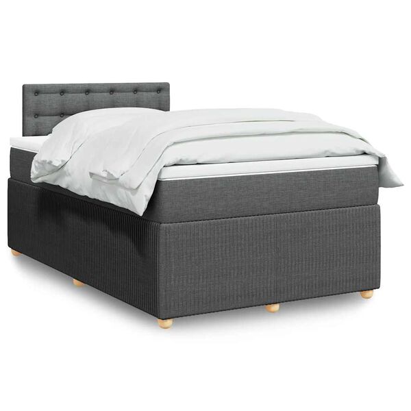 vidaXL Boxspring posteľ s matracom tmavosiv&yacute; 120x200 cm l&aacute;tka