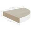 vidaXL N&aacute;stenn&eacute; rohov&eacute; police 4 ks dub a biele 25x25x3,8 cm MDF