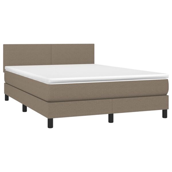 vidaXL Posteľn&yacute; r&aacute;m boxspring s matracom sivohned 140x200 cm l&aacute;tka