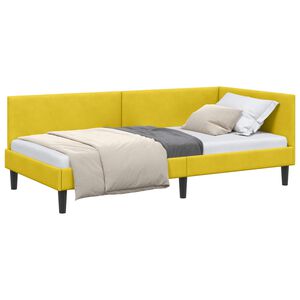 vidaXL Rohov&yacute; r&aacute;m postele s čelnou doskou Žlt&aacute; 80 cm x 200 cm Zamat