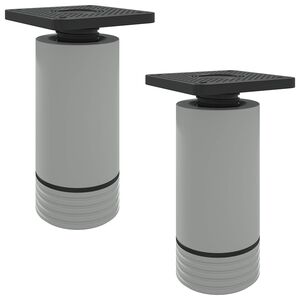 vidaXL Nohy n&aacute;bytku Nastaviteľn&aacute; 2 pcs Biela 64 x 64 x 100 mm PP