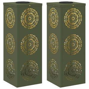 vidaXL Sol&aacute;rne LED svetlo na chodn&iacute;k 2 pcs Olivov&aacute; zelen&aacute;