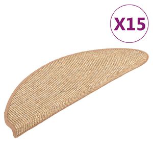 vidaXL Schodov&eacute; rohože 15 ks 56x17x3 cm svetlohned&eacute; polkruhov&eacute;