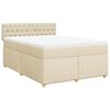 vidaXL Boxspring posteľ s matracom kr&eacute;mov&yacute; 140x190 cm l&aacute;tka