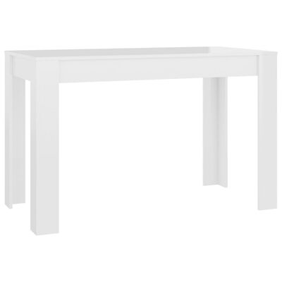 vidaXL Jedálenský stôl lesklý biely 120x60x76 cm drevotrieska