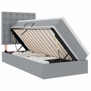 vidaXL Postel s &uacute;ložn&yacute;m prostorem a matrac&iacute; Svetlosiv&aacute; 90 x 190 cm