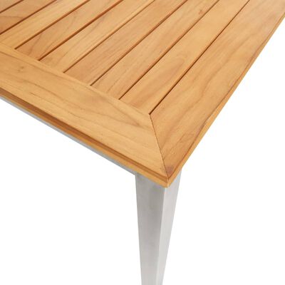 vidaXL Záhradný jedálenský stôl 160x80x75 cm teakový masív a nehrdzavejúca oceľ