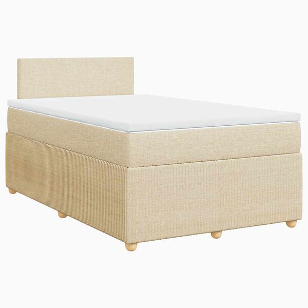 vidaXL Boxspring posteľ s matracom kr&eacute;mov&yacute; 120x200 cm l&aacute;tka
