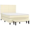 vidaXL Boxspring posteľ s matracom kr&eacute;mov&aacute; 140x190 cm umel&aacute; koža