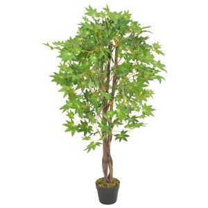 vidaXL Umel&aacute; rastlina, javor s kvetin&aacute;čom, zelen&aacute; 120 cm