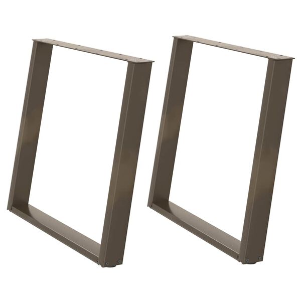 vidaXL Nohy k jed&aacute;lensk&eacute;mu stolu v tvare U, 2 ks, pr&iacute;rodn&aacute; oceľ, 100 x (72-73) cm, oceľ