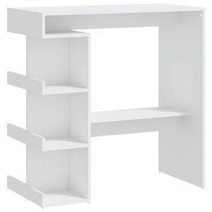 vidaXL Barov&yacute; st&ocirc;l+reg&aacute;l, biely 100x50x101,5 cm, kompozitn&eacute; drevo
