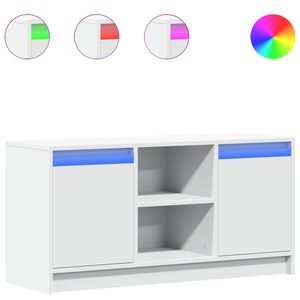vidaXL TV stol&iacute;k s LED biely 100x34x50 cm kompozitn&eacute; drevo
