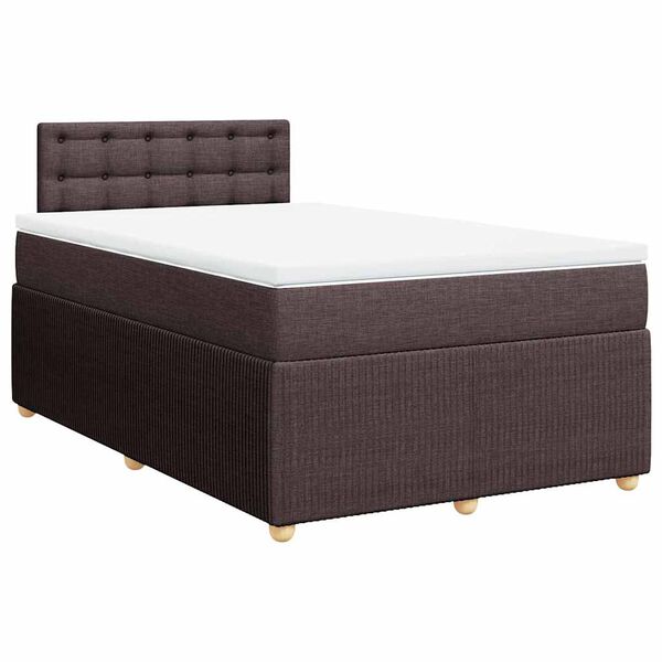 vidaXL Boxspring posteľ s matracom tmavohned&aacute; 120x190 cm l&aacute;tka