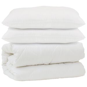 vidaXL Papl&oacute;n s vank&uacute;&scaron;om 3 pcs Biela Mikrovl&aacute;kno