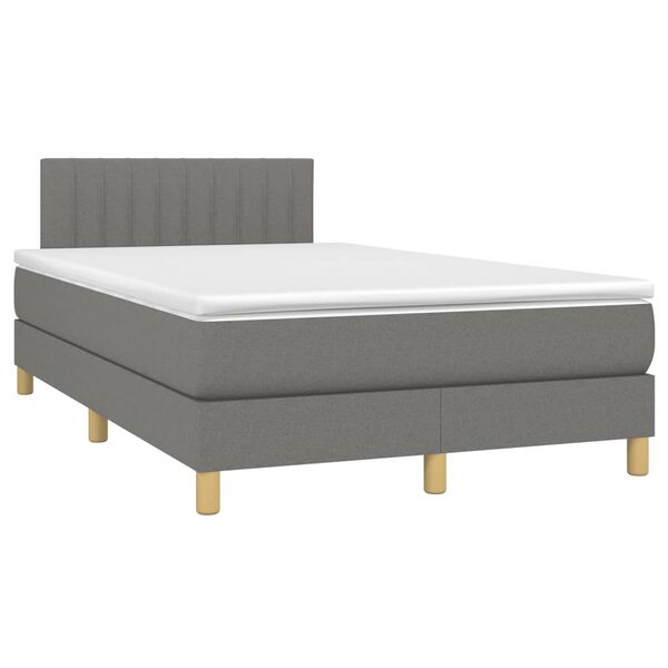 vidaXL Boxspring posteľ s matracom, tmavosiv&aacute; 120x190 cm, l&aacute;tka