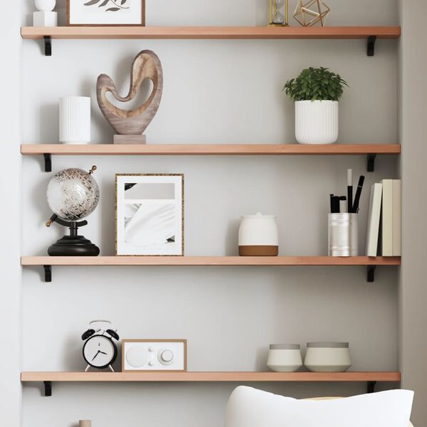 vidaXL Nástenná polica bledohnedá 80x10x2 cm ošetrený dubový masív