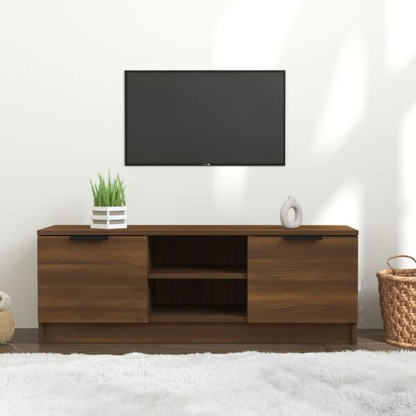 vidaXL TV skrinka, hned&yacute; dub 102x35x36,5 cm, kompozitn&eacute; drevo