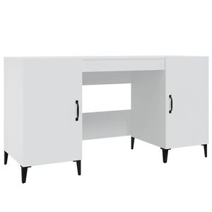 vidaXL St&ocirc;l biely 140x50x75 cm spracovan&eacute; drevo