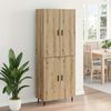 vidaXL Highboard 2 pcs Remeseln&yacute; dub Drevovl&aacute;knit&aacute; doska a sklo