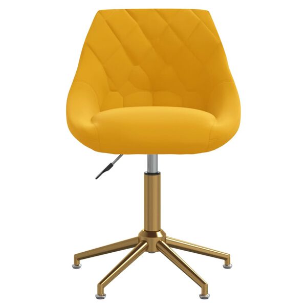 vidaXL Otočn&eacute; jed&aacute;lensk&eacute; stoličky 4 ks horčicovo-žlt&eacute; zamatov&eacute;