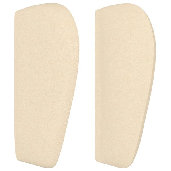 vidaXL Čelo postele so záhybmi krémový 203x23x78/88 cm látka